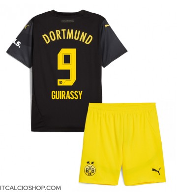 Borussia Dortmund Serhou Guirassy #9 Seconda Maglia Bambino 2024-25 Manica Corta (+ Pantaloni corti)